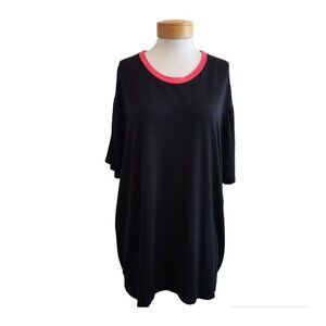 Jambys Black/Red JamTee Siro Micro Modal Super Soft Plush Short Sleeve Top XXL